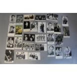 Signed photos including Cliff Richard on Columbia Records postcard, plus The Shadows,