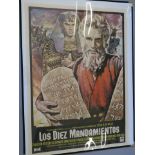 6 Selwyns browsers 32 x 42 inch with posters inc The Ten Commandments Spanish film poster with art