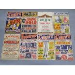 A collection of 1950s vintage theatre advertising cards including The Empire Theatre, Edinburgh,