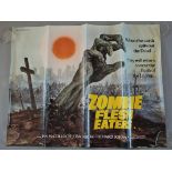 Zombie Flesh Eaters X certificate first release UK Quad horror film poster from Italian director