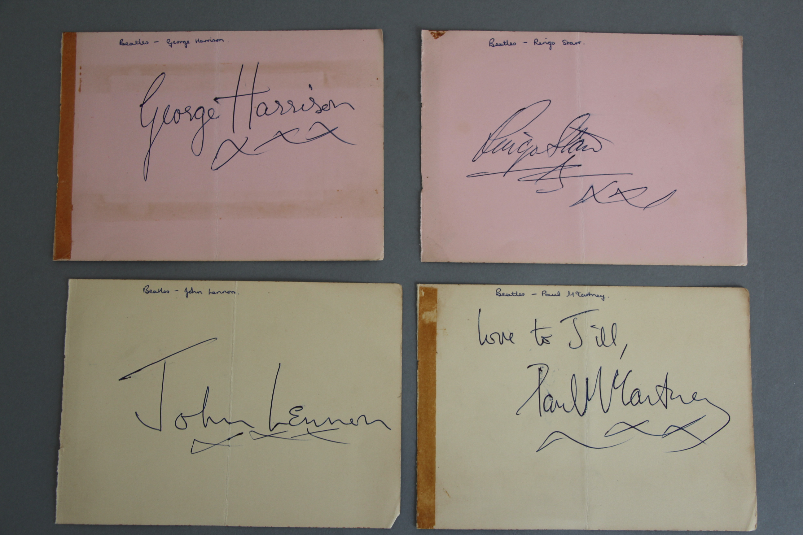 The Beatles signed Paul McCartney, John Lennon,