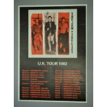 The Jam Paul Weller UK Tour 1982 poster signed in black pen by the band,