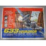 "633 Squadron" (1964) British Quad film poster starring Cliff Robertson printed in England by the