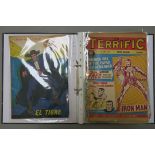 British comics inc Fantastic 46, Terrific 1 (feat Iron Man, no iron on transfer), Super Spider-man,
