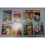 13 Famous Monsters of Filmland magazines modern and vintage to include;
