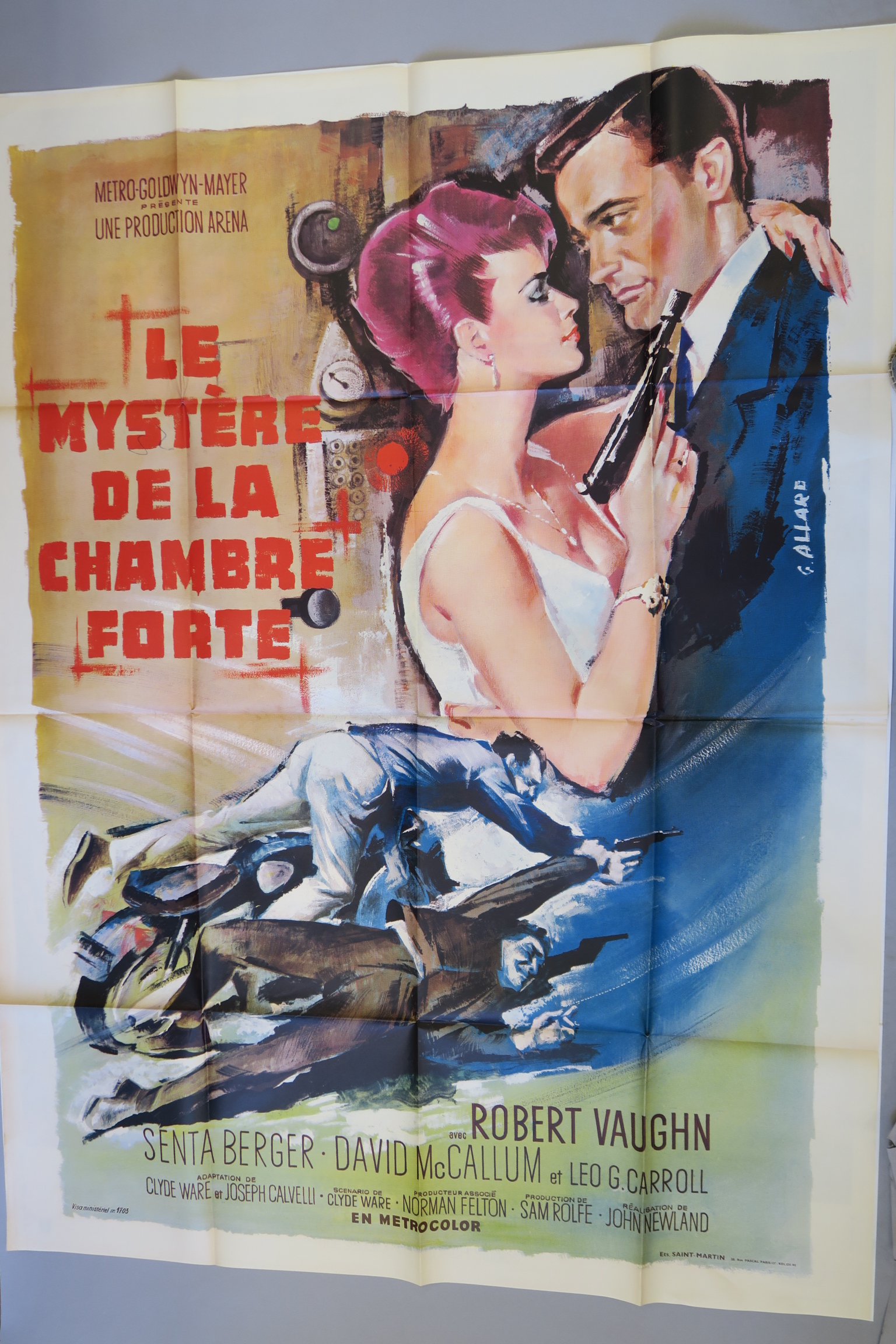 Man from Uncle French Grande film poster for "One of our Spies is Missing" with a finely painted - Image 3 of 3