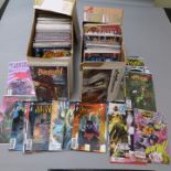 2 comic boxes of mainly Modern Marvel comics some variants titles inc; Avengers, Astro City,