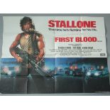 First Blood 1st release 1982 UK Quad film poster 30 x 40 inch starring Sylvester Stallone,
