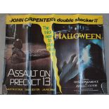 Three British Quad horror film posters including Assault on Precinct 13 / Halloween John Carpenter