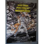 James Bond "Moonraker" French Grande film poster 61 x 45 inches starring Roger Moore with art by