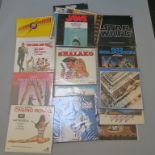 A box full of LP vinyl records mostly in VG condition inc The Beatles blue 1967 - 1970 PCSP 718,