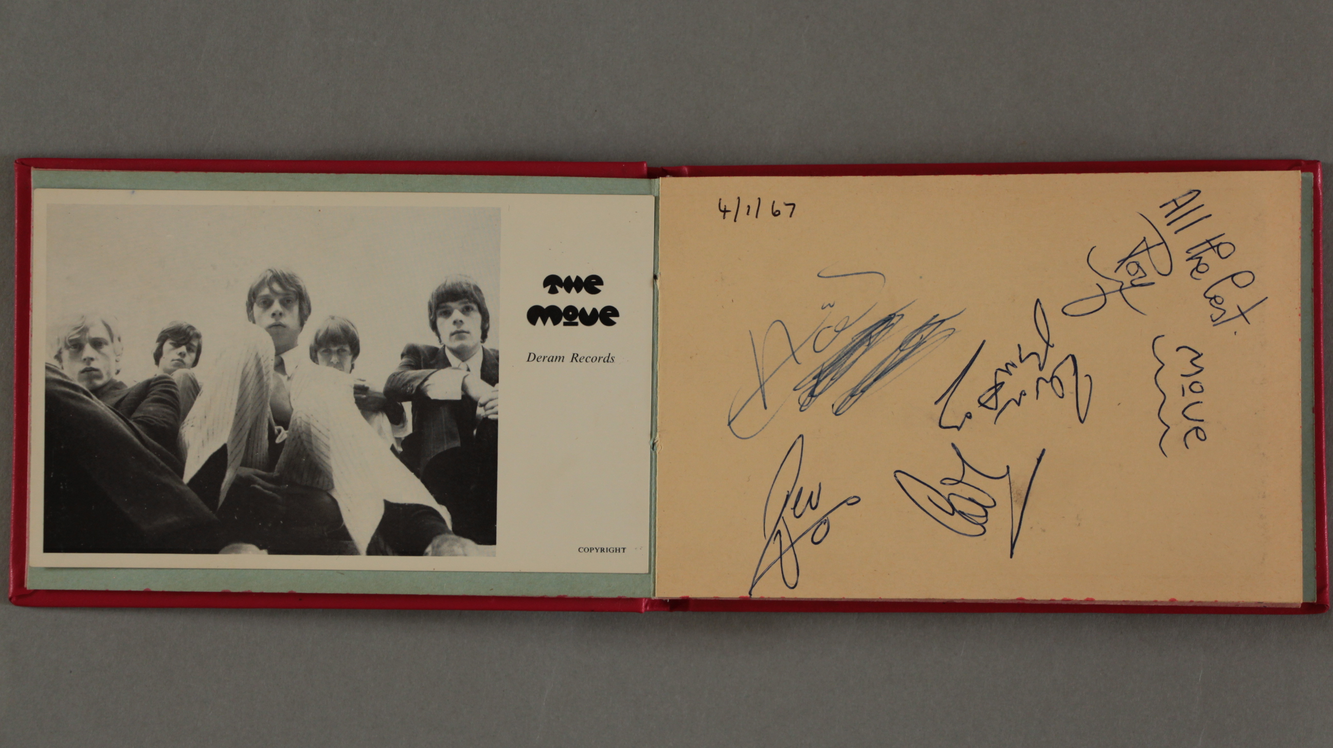 Autograph book of pop groups that performed at Stourbridge Town Hall from 16th November 1966 to 5th