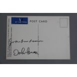 John Lennon & Yoko Ono Lennon signed BOAC 747 postcard obtained by an air stewardess in 1970.