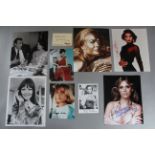 James Bond signed photos including signed Zena Marshall (Miss Taro) in a set black & white photo