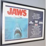 Jaws Original first release 1975 British Quad film poster directed by Steven Spielberg,