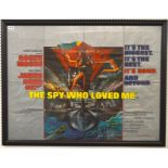 "The Spy Who Loved Me" framed first release James Bond British Quad film poster starring Roger