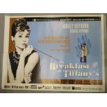 "Breakfast at Tiffany's" 2001 BFI re-release British Quad film poster for the London theatres in