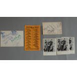 Pop signatures - signed photos of Pinkertons Assorted Colours band (Dave Holland, Sam Kempe,