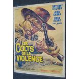 "Les Colts de La Violence" French Grande linen backed film poster dir by Albert Cardiff.