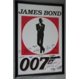 James Bond multi signed festival poster with 18 autographs of James Bond stars including George