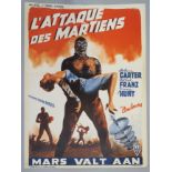 "Invaders from Mars" original 1953 Belgian film poster, 19 x 14 inches, folded.