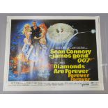 "Diamonds Are Forever" (1971) James Bond US half sheet film poster starring Sean Connery measuring