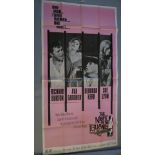 "The Night of the Iguana" 1964 US three sheet film poster, folded starring Richard Burton,