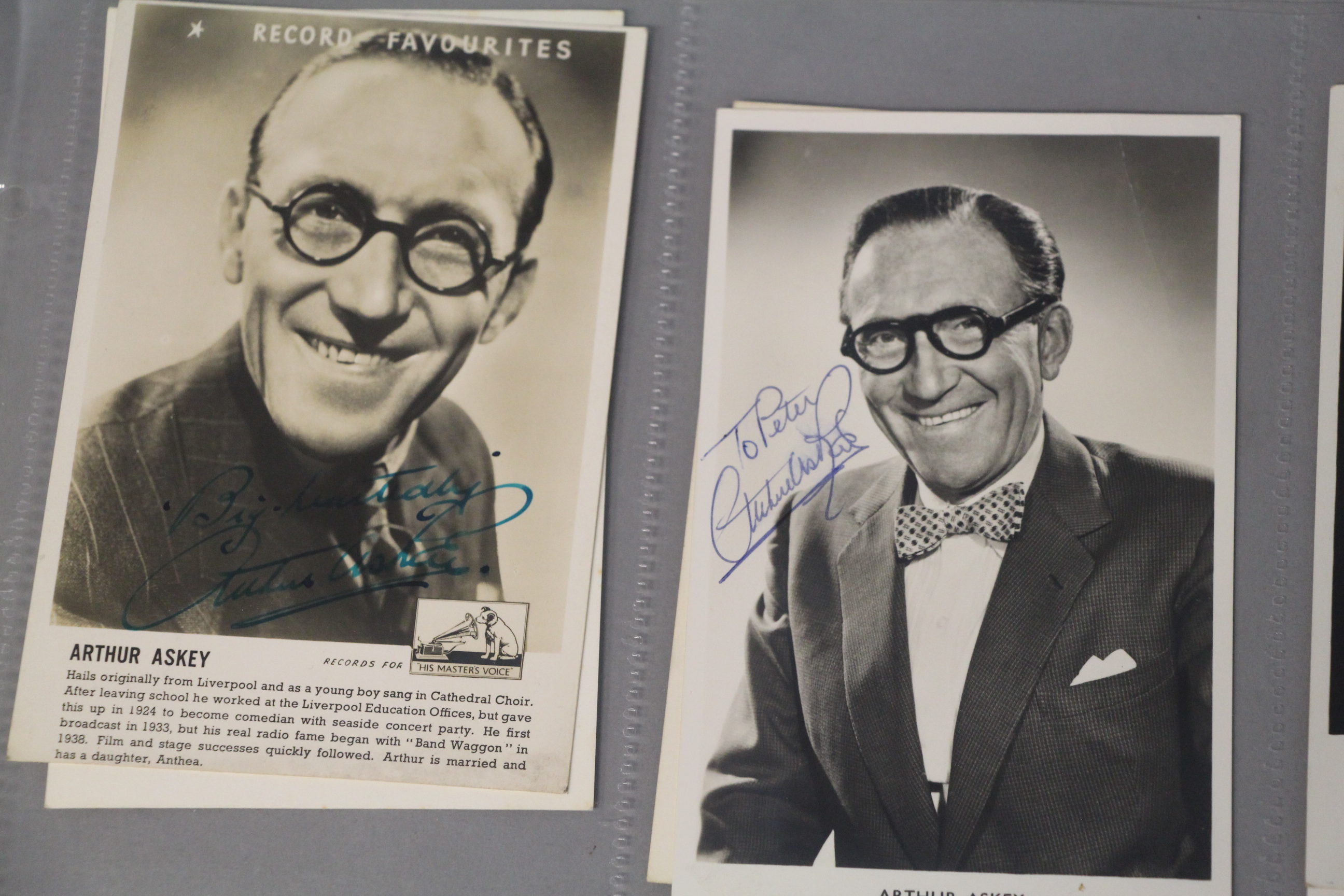 Collection of signed photo cards 6 x 4 inch approx including Charlie Drake x2, Arthur Askey x2 x2, - Image 3 of 8