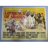 "Lawrence of Arabia" British Quad film poster Academy Awards version printed in England by Stafford