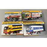 Four Italeri 1:24 scale plastic model kits,