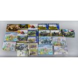 22 x assorted plastic model kits by Dragon, Airfix, Fujimi, Heller and similar.