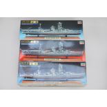 Three Hasegawa 1:700 plastic model kits, all Japanese Battleships: CH112; CH113; CH114.