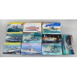 10 x Dragon plastic model kits, all 1:700 scale ships. All boxed, unstarted and complete.