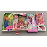 Four Hasbro Sindy dolls: Sweet Secrets; Surprise Jeans Paul; Somersaulting; My First Sindy.