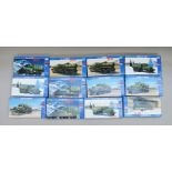 12 x Trumpeter (blue box) 1:72 scale military related plastic model kits. Unused.