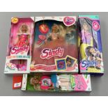 Four Hasbro Sindy dolls: Sweet Secrets; Tennis Star; My First Sindy; Sindy Greek import.