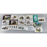 16 x assorted military related plastic model kits by Alanger, Attack and similar.