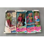 Four Hasbro Sindy dolls: Surprise Jeans; Tennis Star; Showjumper; Swimming. VG, boxed.