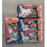 Four Pedigree Sindy Ballerina dolls in F-G boxes.