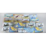 18 x Airfix Series 3 & 4 plastic model kits, all aircraft, including: 03063; 04170; 03059; etc.