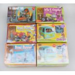 Six TV related plastic model kits, all cars, by Polar Lights,