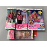 Four Hasbro Sindy dolls: Party Lights; Pretty Party; Showjumper; Romance Paul. Boxed and VG.