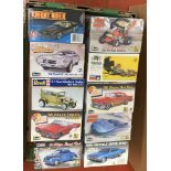 10 x 1:24 and 1:25 scale plastic model kits by Revell and Monogram, all cars,