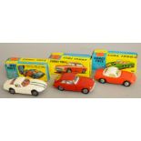 Three boxed Corgi Toys diecast models, 319 Lotus Elan, 324 Marcos 1800GT and 327 MGB GT.