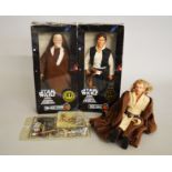 Two boxed Hasbro Star Wars large size action figures: Obi-Wan Kenobi; Han Solo.