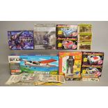 A boxed Bombardier Dash Sky A-40 remote control aircraft together with a quantity of bagged and