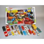 A good quantity of unboxed playworn diecast models by Dinky, Corgi etc,