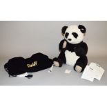Steiff Giant Panda, ltd.ed. 8/1250, contained in a velveteen Steiff bag.