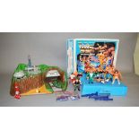 A Hasbro WWF World Wrestling Federation Official Wrestling Ring, boxed, with 15 action figures.