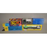 Six boxed Continental diecast truck and van models in various scales by Conrad, Lion Car, Siku etc.